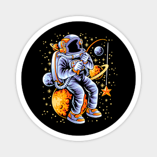 Astronauts fishing stars Magnet